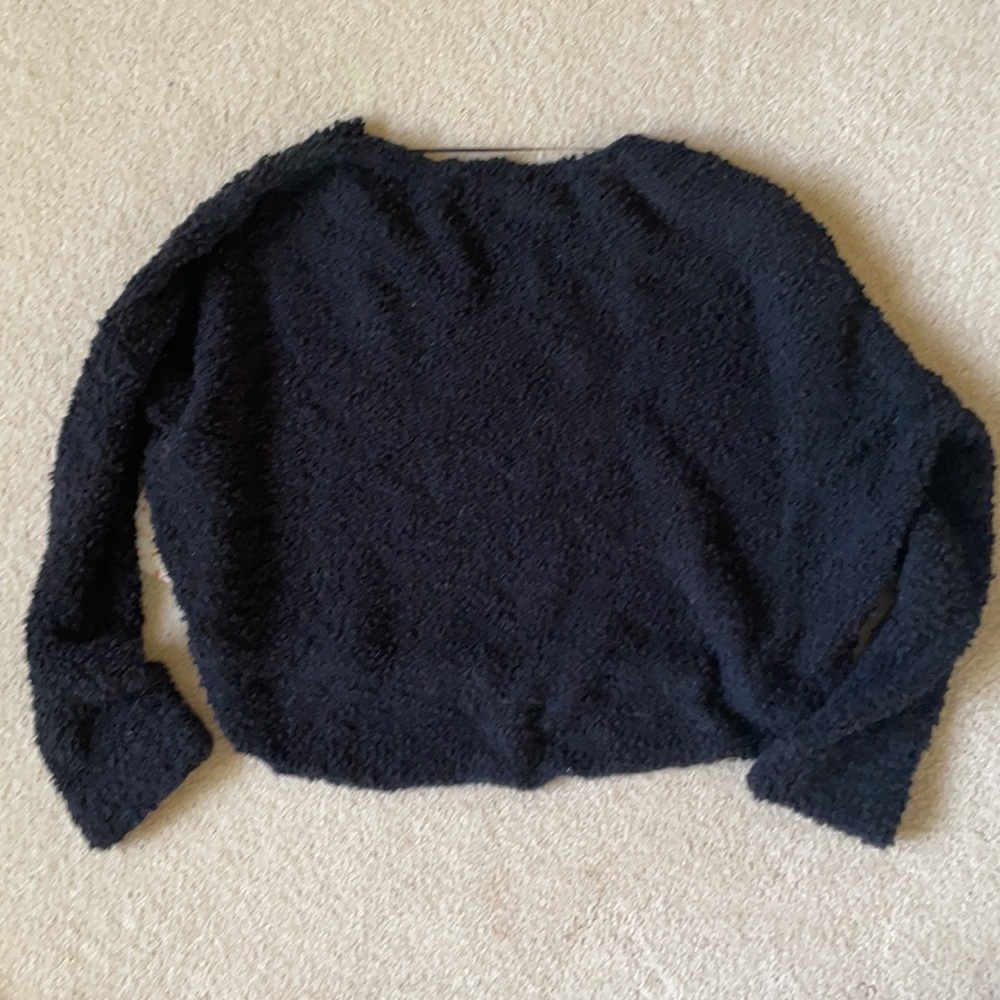 NWT Free People cropped black popcorn sweater XS - Picture 4 of 9